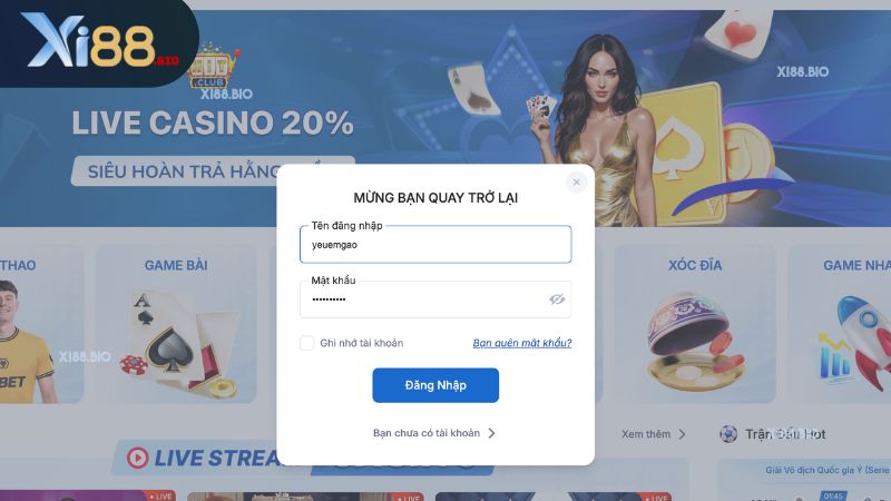 Hướng dẫn đăng nhập Xi88 siêu dễ