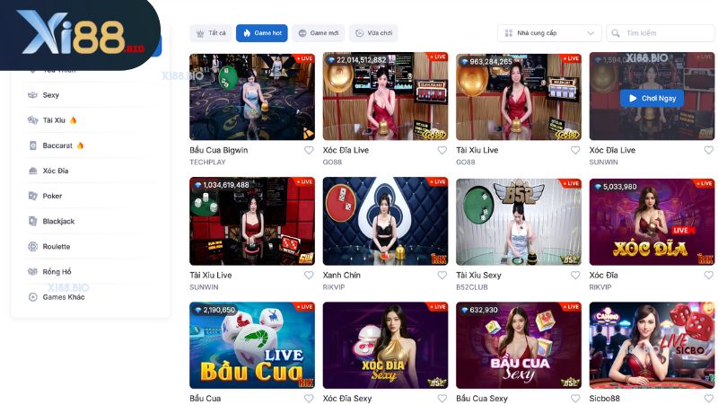 Trải nghiệm live casino Xi88